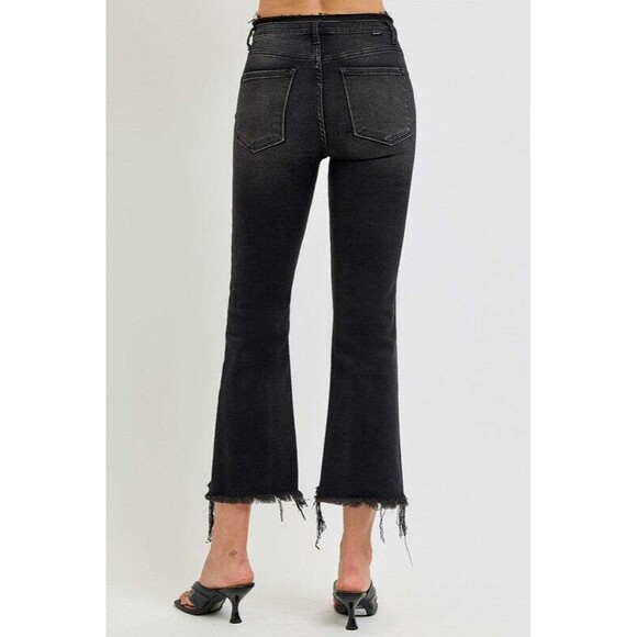 RISEN Raw Hem Cropped Flare Jeans NWT - Picture 3 of 4